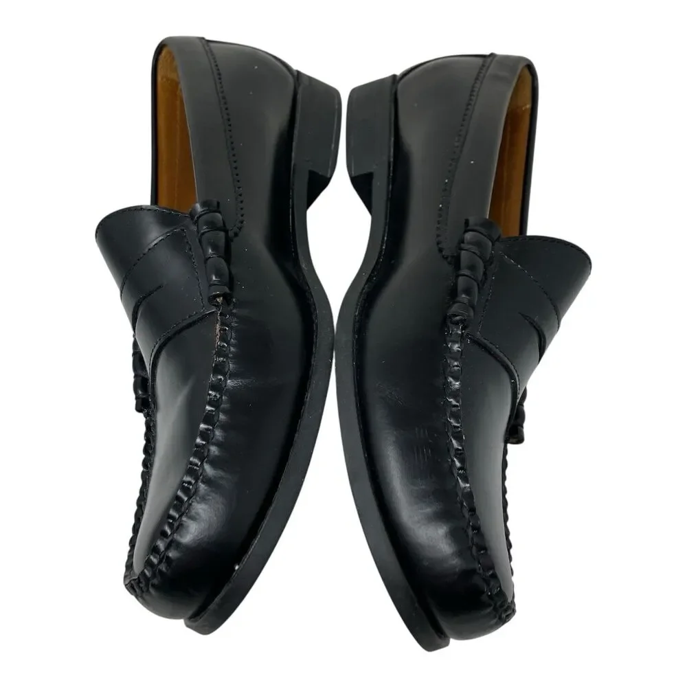 J Crew Camden Penny Loafers Mens 10.5 Black Leather Career Wedding Shoes AV166